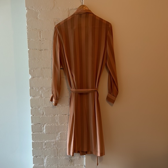 Vintage 1970’s 100% Silk Striped Dress - Picture 3 of 9
